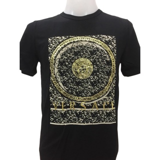 เสื้อยืดผ้าฝ้ายพิมพ์ลาย เสื้อยืดแขนสั้นผู้ชายยุโรปและอเมริกา Versace Cotton T-shirt คอกลม เสื้อยืด