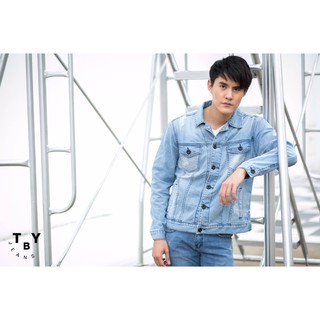 TBY JEANS แจ๊คเก็ตยีนส์ผู้ชาย โทนสีซีด TJ154