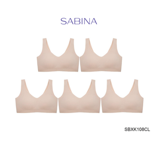 SABINA BRALESS เสื้อชั้นใน (Set 5 ชิ้น) Seamless (ไม่มีโครง) รุ่น Soft Collection รหัส SBXK108CL สีเนื้ออ่อน