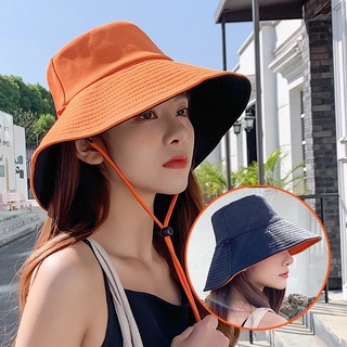 Japanese Style Women Summer Double Sided Reversible Lace Up Sun Shade Fisherman Hat