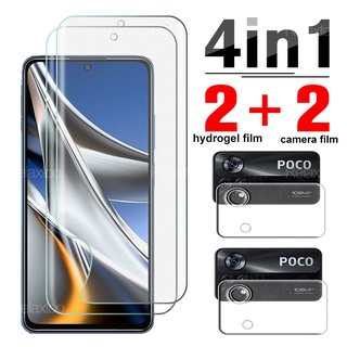 4 in 1 hydrogel film for xiaomi poco X4 Pro 5G screen protector film for Xiaomi Poco F3 F4 GT X3 X4 M3 M4 Pro 5G film not glass