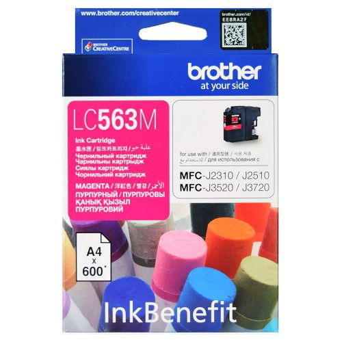 BROTHER LC-563 (MAGENTA) Original Ink ตลับหมึกของแท้ สีชมพู สำหรับ Brother MFC-J2310 J2510 J3520 J3720  รับประกันของแท้