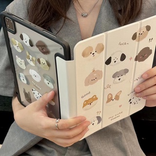 🔥ส่งจากไท🔥Lucky ลูกสุนัข แผ่นหลังอะครีลิ เคส for iPad 10.2 Gen10 9 8 2022 เคสไอแพด2021 Air4 5 10.9 11pro Case ใส่ปากกาได