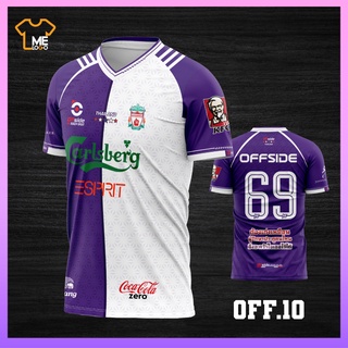 OFF.10 เสื้อกีฬาเสื้อฟุตบอลพิมพ์ลาย ใส่สบาย สีสด