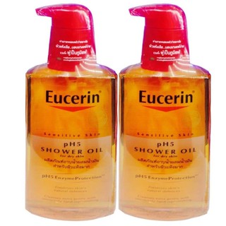 Eucerin Sensitive Skin pH5 Shower Oil For Dry Skin 400 ml (2 ขวด)