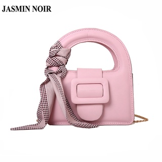 Jasmin Noir กระเป๋าถือ กระเป๋าสะพายไหล่ สะพายข้าง หนัง PU มีสายโซ่คล้อง สําหรับสตรี