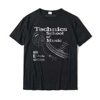 เสื้อยืดท็อป ผ้าฝ้าย พิมพ์ลาย Technics School Of Music สไตล์คลาสสิก สําหรับผู้ชายS-5XL