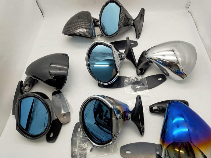 บังโคลนกระจกมองข้าง Universal Titanium Blue / Look Carbon / black / Chrome Wira Waja Myvi Bezza BLM 