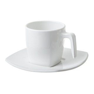 จานรอง+ถ้วยกาแฟ สีขาว สแตนดาร์ด RW1451+1 Saucer + standard white coffee cup RW1451 + 1