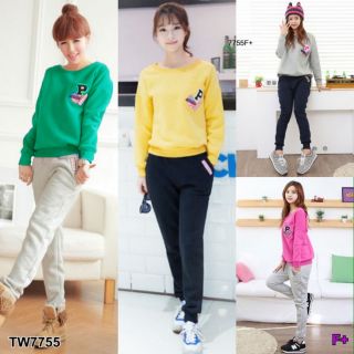 TW7755-เสื้อแขนยาวแต่งแถบปักลายPOriginal