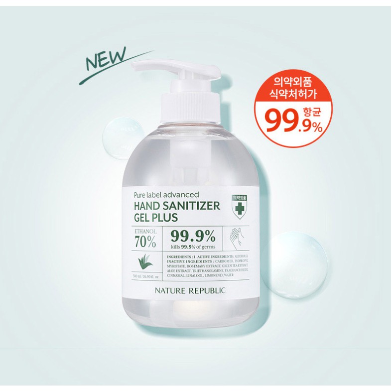 เจลล้างมือ [Nature Republic] Pure Label Advanced Hand Sanitizer Gel 500 ml