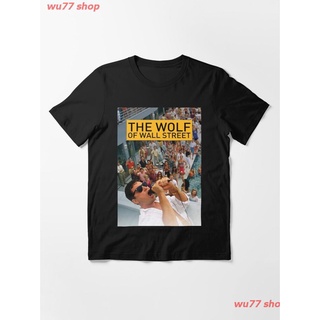 ROUND คอลูกเรือNew Wolf Of Wall Street Essential T-Shirt เสื้อยืด ดพิมพ์ลาย เสื้อยืดผ้าฝ้าย คอกลม cotton แฟชั่น discount