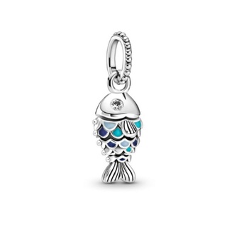 (พร้อมส่ง)*New*Pandora Blue Scaled Fish Dangle Charm