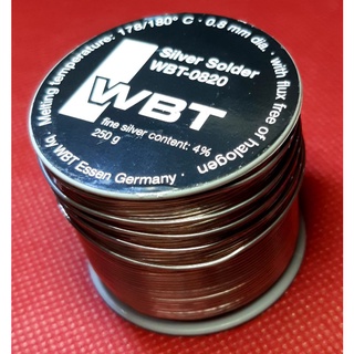 ตะกั่วเงิน 4% WBT 4% 0.8 mm Silver Solder ( ราคา1 เมตร ) (1 metre )