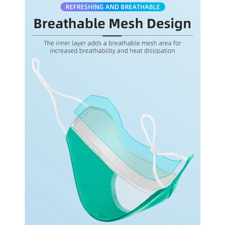 【TH Delivery】ROCKBROS หน้ากากจักรยาน ป้องกันแสงแดด ระบายอากาศ ผ้าพันคอ ฤดูร้อน กีฬากลางแจ้ง หน้ากากปรับได้ - รูปที่ 3