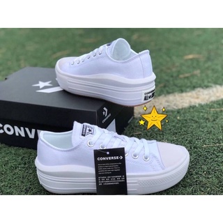 รองเท้าผ้าใบคอนเวิร์ดส้นสูง รองท้าผ้าใบผู้หญิง สินค้าพร้มกล่อง มีใส่36ถึง40