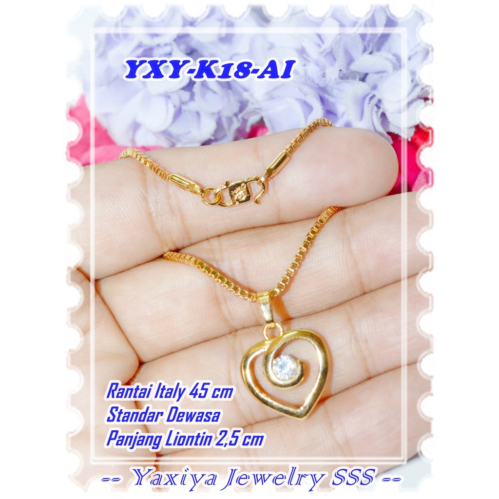 YXY-K18-AI Love Basic Gold สร้อยคอชุบทอง 18K ยี่ห้อ Yaxiya ดั้งเดิม