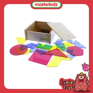 Masterkidz ของเล่นเสริมทักษะขนาดใหญ่ รูปทรงเรขาคณิตโปร่งแสง 51 Pieces Translucent Geometric Shapes Set