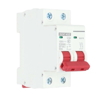 20A40A50A DC Miniature Circuit Breaker 2P Solar PV System Isolator DIN Rail Mount 1000V 50A DZ47‑63Z C50