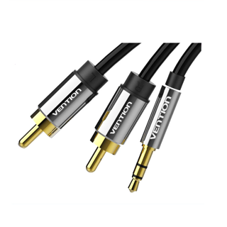ส่งไวจากไทย Vention สายเคเบิล แปลงเสียง 3.5 มม. เป็น 2RCA สำหรับมือถือ แท็บเล็ต เครื่องขยายเสียง คอมพิวเตอร์ แล็ปท็อป