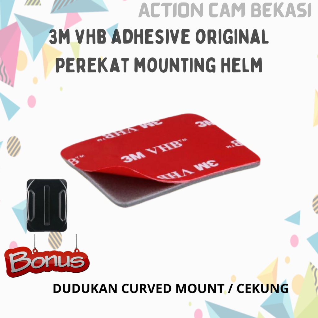 3M VHB Original กาว Curve กล่องสําหรับติดตั้งหมวกกันน็อค Action กล้อง Gopro Xiaomi Yi Cam Kogan Bpro