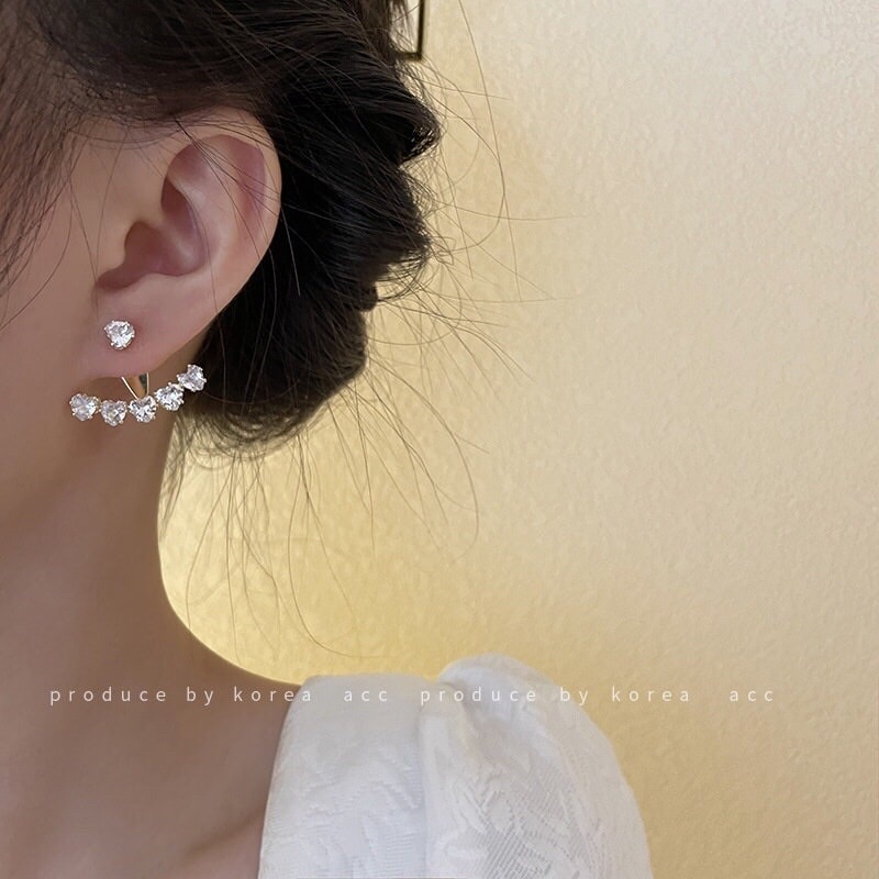 ต่างหูแฟชั่น เรียบหรู แบบติดหู ประดับคริสตัลแบบวิ้งๆ เล่นแสง