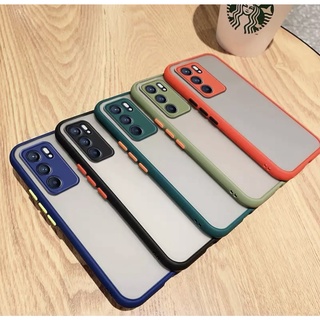 รุ่นใหม่ !! Case OPPO A16 เคสกันลอยกล้อง เคสกันกระแทก ปุ่มสีผิวด้าน ขอบนิ่มหลังขุ่น Oppo A16