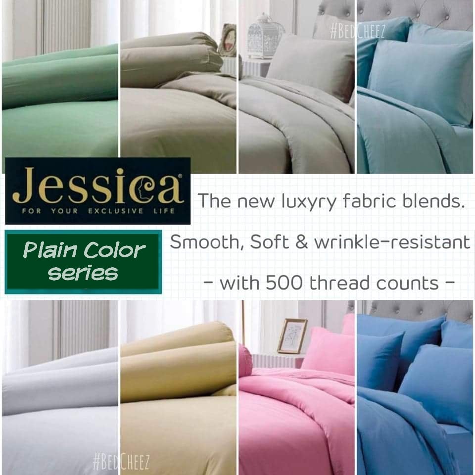 [BEDCD99ลด99] Jessica ผ้าปูที่นอน + ผ้านวม สีพื้น ทอ 500 เส้นด้าย Microfiber T Plain colors เรียบหรู ผ้านิ่ม เทา minimal