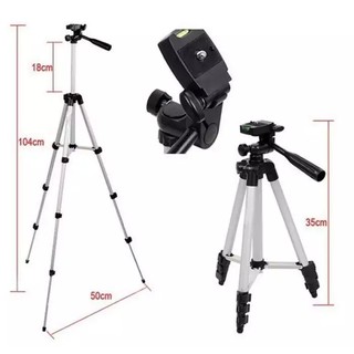 ขาตั้งกล้อง 3 ขา CAMERA TRIPOD TF3110 SILVER (แถมหัวต่อล๊อคมือถือ)