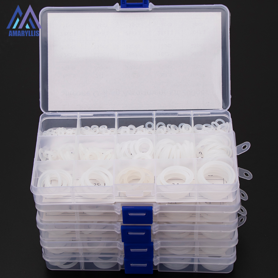 94pcs 200pcs 150pcs 225pcs ซิลิโคน VMQ สีขาวซีล O-แหวน OD 6 มม.-35 มม.CS1 มม.1.5 มม.1.9 มม.2.4 มม. 3