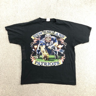 เสื้อยืดสีขาวเสื้อยืด พิมพ์ลายทีม NFL New England Patriots Center สไตล์วินเทจ สําหรับผู้ชาย XL สีดําS-4XL