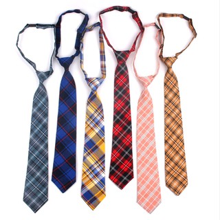 เนคไท เน็คไท สำหรับผู้หญิง Men Women Neck Tie Cotton Boys Girls Ties Slim Plaid Necktie