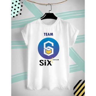 เสื้อยืดลาย เหรียญ SIX คริปโต Cryptocurrency สีสันสดใส ใส่สบายๆ ไม่ยืด ไม่ย้วย