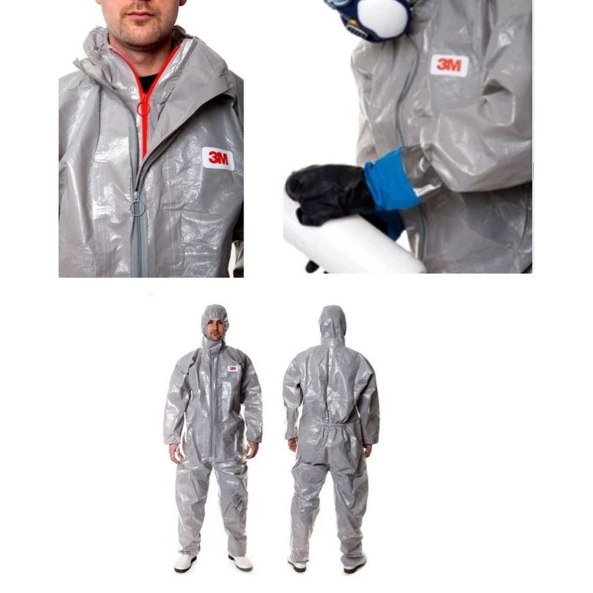 ✜❆3M ชุดป้องกันสารเคมีรุ่น 4570 ผ่านมาตรฐาน Coverall Grey Type 3/
