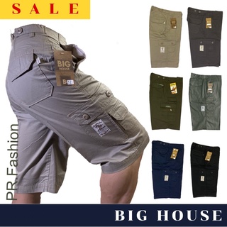 🔥กางเกงขาสั้นผู้ชาย BIG HOUSE คาร์โก้ผู้ชาย 4 ส่วน ไซส์ 30-38 สีไม่ตก กางเกงผู้ชาย ทรงสวย ตัดเย็บดี ใส่สบาย men shorts 🔥
