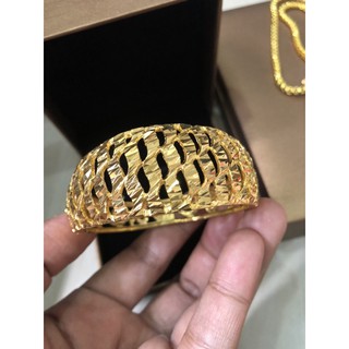พร้อมส่ง กำไลทองฉลุลายขัดทรายสวยละเอียด