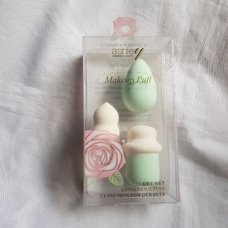 Ashley Premium Cosmetic Makeup Puff ฟองน้ำแต่งหน้า เกลี่ยรองพื้น ไซส์เล็กเก็บงานละเอียด