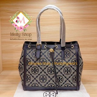 Tory Burch T Monogram Jacquard Small Tote Bag New ! แฟชั่นใหม่ล่าสุด ยอดนิยม กระเป๋าช้อปปิ้ง กระเป๋าสะพาย กระเป๋าถือ สวย