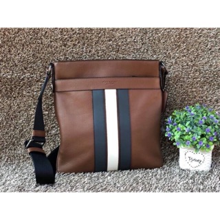 CHARLES CROSSBODY WITH VARSITY STRIPE (COACH F23216) SADDLE/MIDNIGHT NVY/CHALK/BLACK ANTIQUE NICKEL