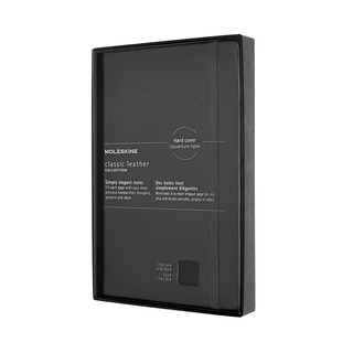 Moleskine สมุดปกแข็งหนังแท้มีเส้นขนาดใหญ่ ดำ Moleskine Hardcover Genuine Leather Cover Book, Big Size, Black