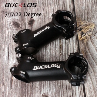 BUCKLOS Ultralight Bike Stem แฮนด์จักรยาน Stem 7/17/22 องศาจักรยาน ก้านจักรยาน 60/70/80/90/100mm MTB Stem 31.8mm Handlebar Part