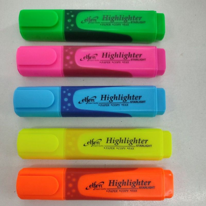 ปากกาเน้นข้อความ ด้ามแบน Elfen (พร้อมส่ง)