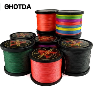 สายการประมง ghotda 8เส้น1000เมตร500เมตร300เมตร100เมตรสายถักเปีย M ultifilament 100% PE สายการประมงถัก22LB 78LB