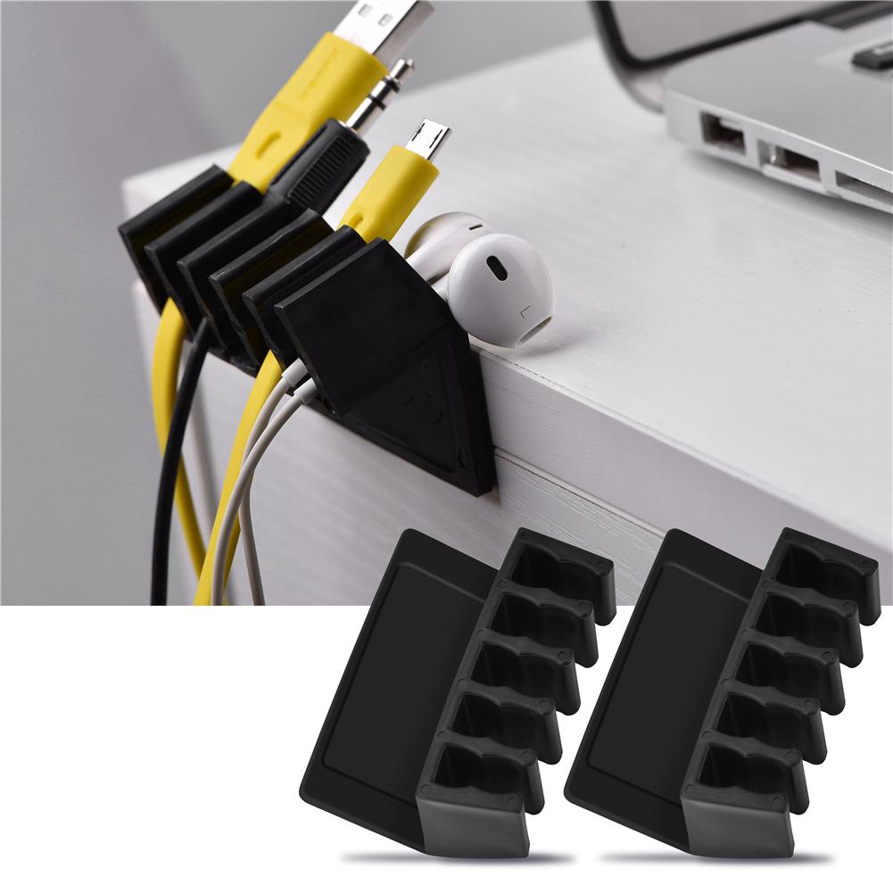Cable Clips Desktop Cord Divider Organizer with 5 Slot