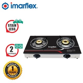 อิมาร์เฟล็กซ์ เตาแก๊สกระจกหัวคู่ รุ่น IG-611 IMARFLEX DOUBLE HEAD GLASS GAS STOVE MODEL IG-611