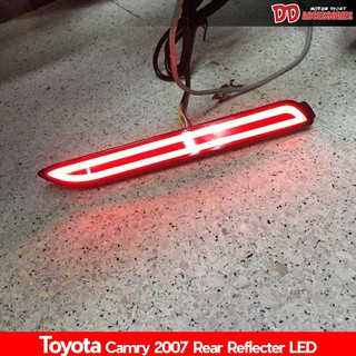 ทับทิมท้าย toyota Camry 2007 2008 2009 2011 led สีสโมค ไฟเลี้ยววิ่ง สีแดง 3step