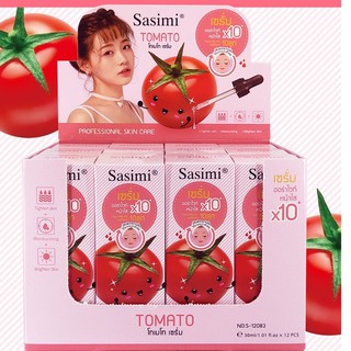 S-12083 เซรั่ม Sasimi Tomato Serum 30 ml เซรั่มมะเขือเทศ สูตรออร่าไวท์หน้าใสX10 เผยผิวกระจ่างใส บอกลาปัญหาสิว