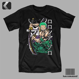 เสื้อยืด พิมพ์ลายอนิเมะวันพีช RORONOA ZORO