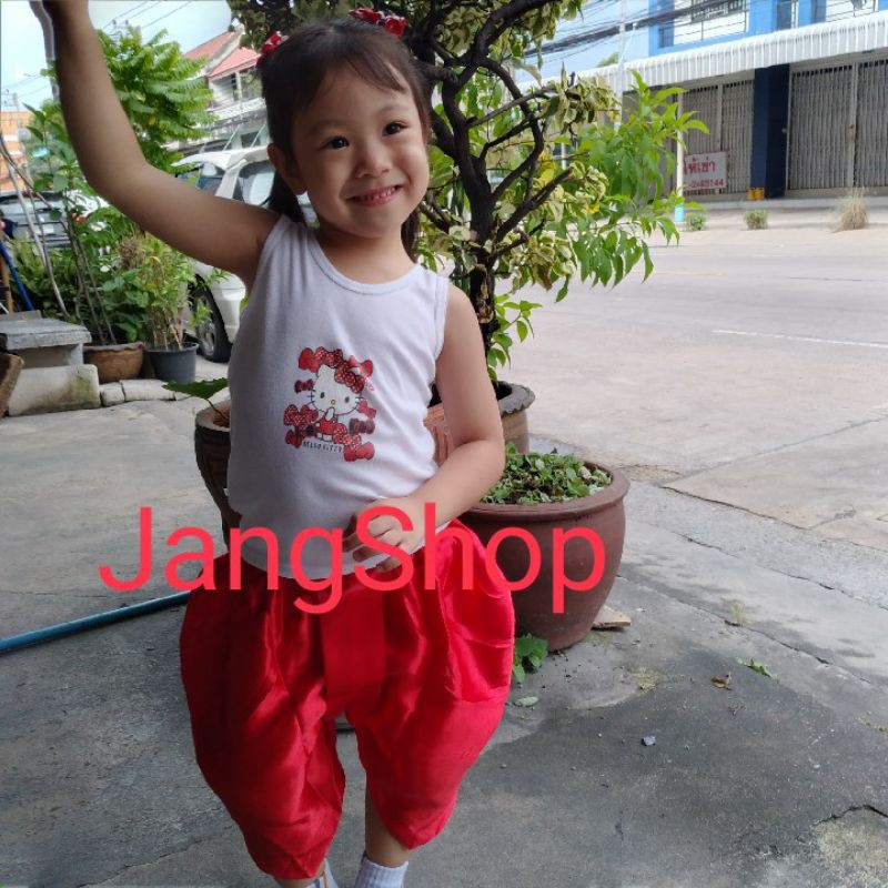 โจงกระเบนเด็กสีแดง โจงเรียนรำไทย โจงน้อง 7เดือน-10 ปี โจงสีแดง พร้อมส่ง