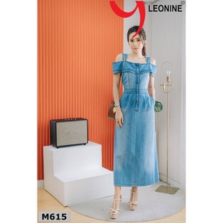 เดรสยาวLeonine แอบแซ๊กซี่โชว์ไหล่..แต่งด้วยระบาย (มีไซส์36"38")ซิบซ่อนด้านหน้าแต่งด้วยกระดุม